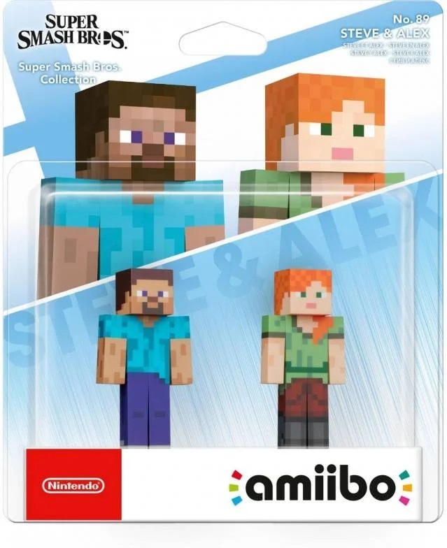 Amiibos - Figura Amiibo Minecraft Steve & Alex (SSB)