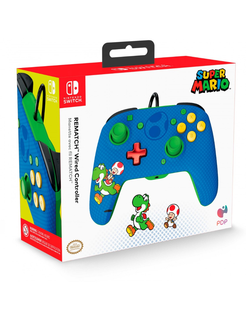 Switch - Rematch Wired Controller Toad & Yoshi Licenciado