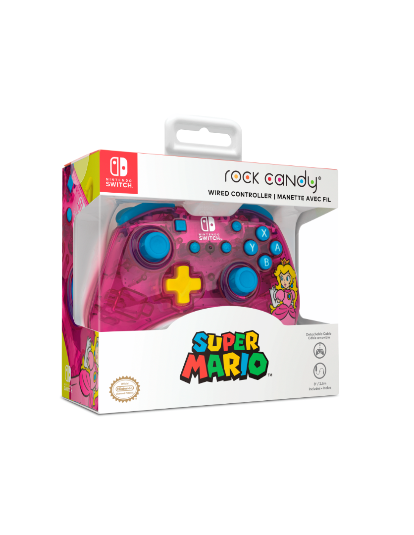 Switch - Rock Candy Wired Controller Peach Licenciado