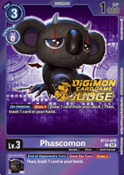 Single Digimon Phascomon (BT13-078) Judge Promo Foil - English