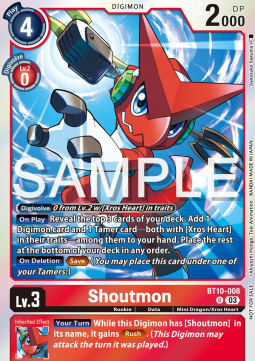 Single Digimon Shoutmon (BT10-008) Foil - English