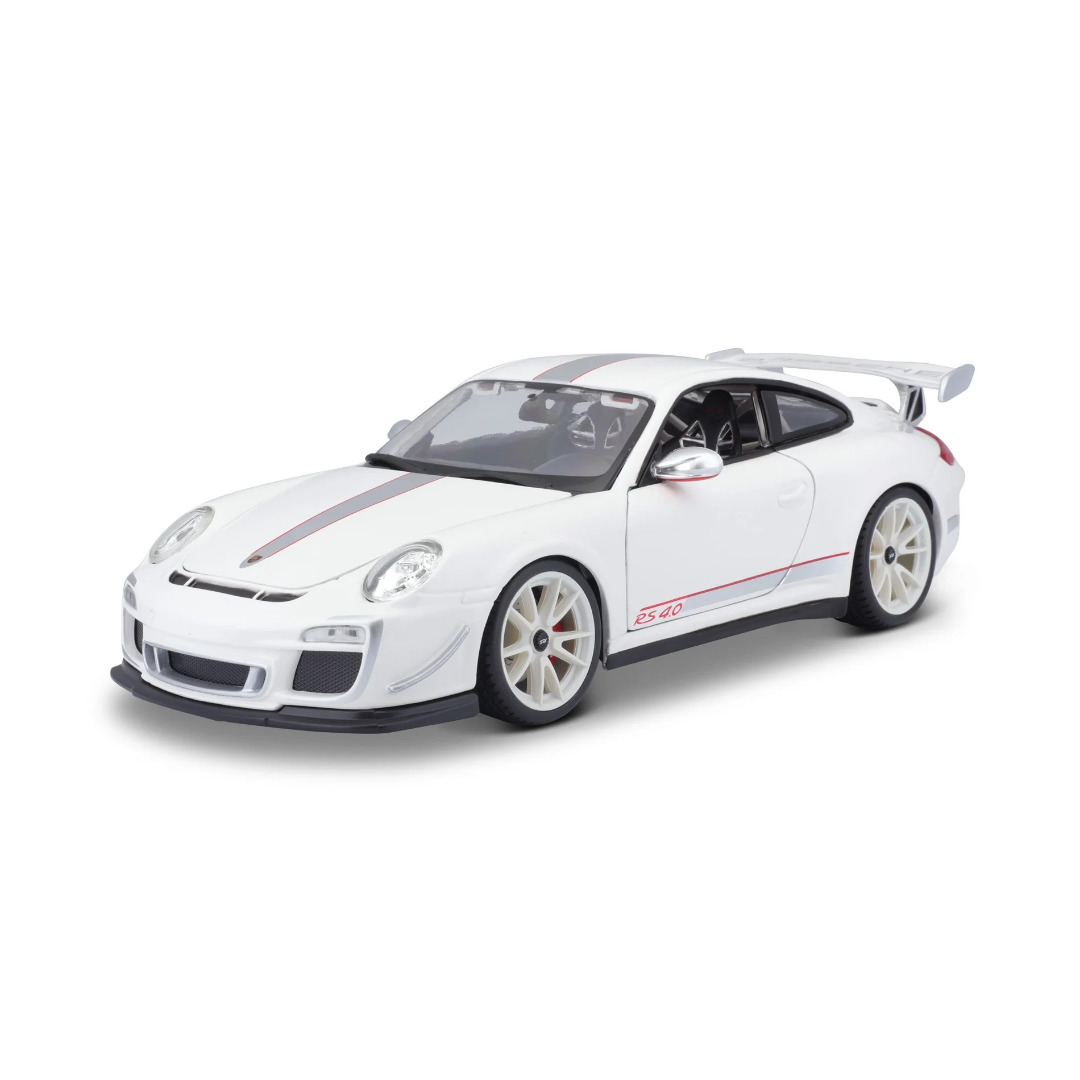 Burago Porsche 911 GT3 RS 4.0 White/Grey Stripe Scale 1:18