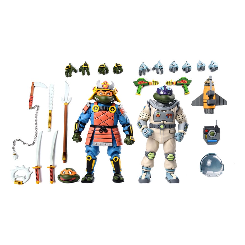 TMNT (Cartoon) Action Figure 2 Pack Space Adventure & Samurai Turtles 18 cm