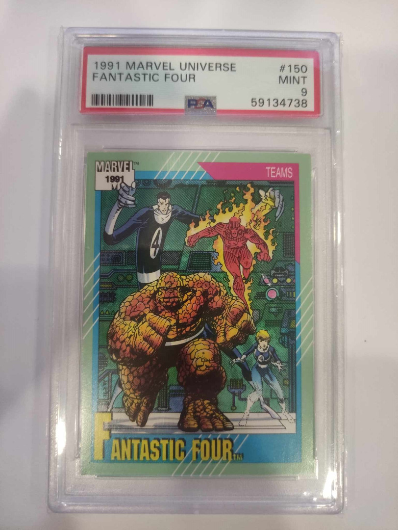 Marvel Universe 1991 Card Fantastic Four #150 PSA Graded 9 (English)