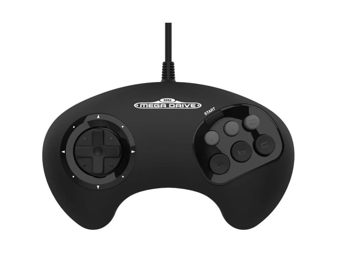 Retro-bit BIG6 Wired Gamepad for SEGA Mega Drive - Black