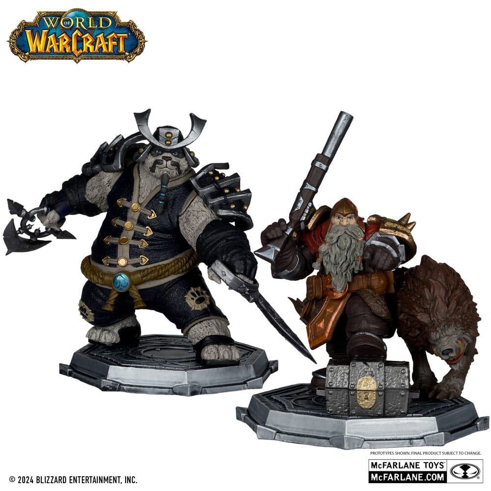 World of Warcraft PVC Statue Dwarf Hunter: Beast Master & Pandaren: Monk