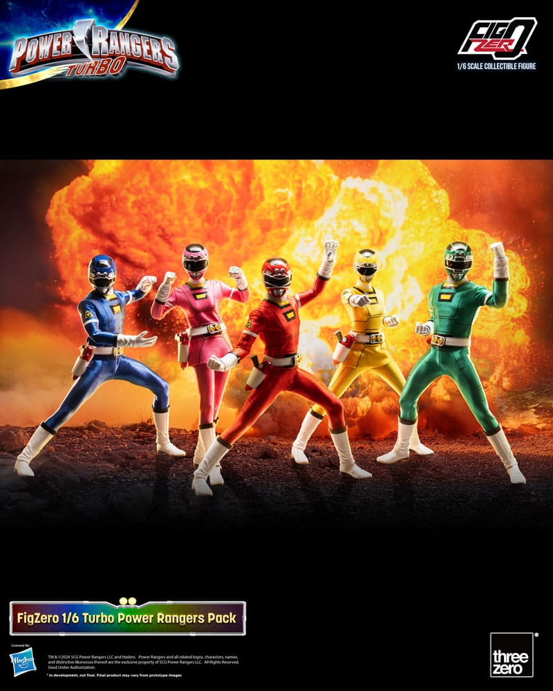 Power Rangers Turbo FigZero Action Figures 1/6 5-Pack Turbo Power Rangers